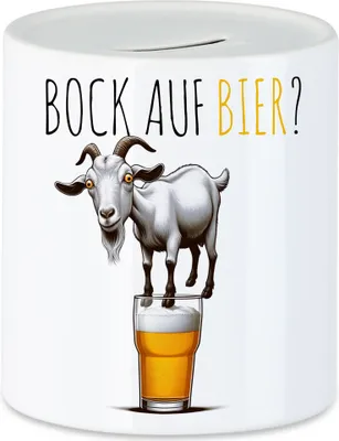 Produktbild von Bock auf Bier Verrückter Ziegenbock Spardose - Humorvolle Partyidee