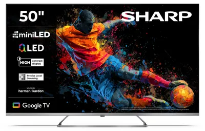 Produktbild von Sharp 50JP7765E QLED Fernseher 50 Zoll Google TV 4K UHD Smart TV Mini-LED HDR Dolby Vision (2026)
