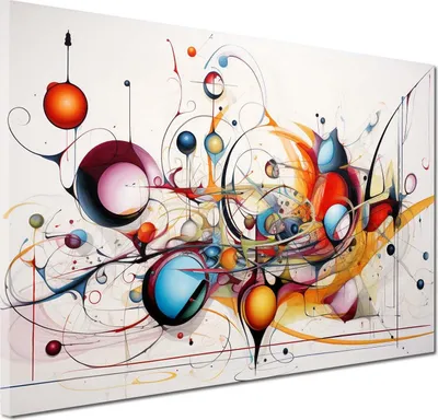 Produktbild von Wandbild Leinwandbild abstrakte Linien Kunstdruck XL Wanddeko: 90x60x2cm
