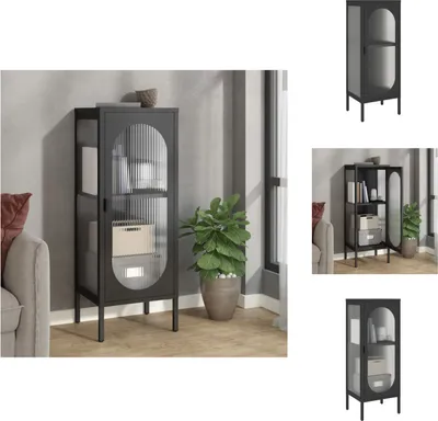 Image de vidaXL Sideboard Noir 40x35x105 cm Verre et acier - Sideboards