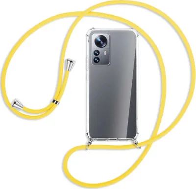 Produktbild von Handykette Backcover-Schutzhülle mit Band (Metall silberfarben) für Xiaomi 12 Pro - gelb