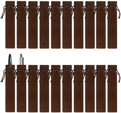 Produktbild von Fluwele Pencilcase mit Riemen, 20-teilig, braun