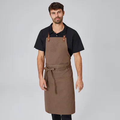 Produktbild von Latzschürze B 75 x L 100 cm, toffee : toffee : 65% Polyester 35% Baumwolle