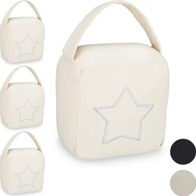 Produktbild von relaxdays 4 x Türstopper Sack Stern beige