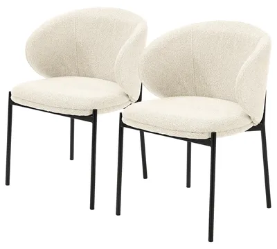 Produktbild von home24 Polsterstuhl - 2er-Set - Stahl / Bouclé