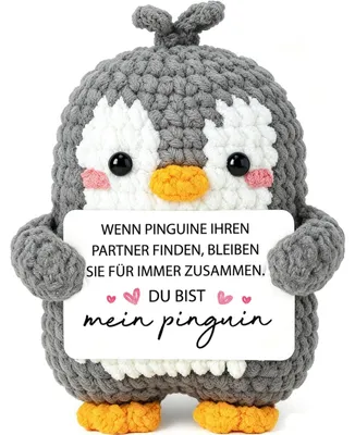 Image de Mini figurine de pingouin - Gravée avec "Je t'aime" - Décoration - 3 cm