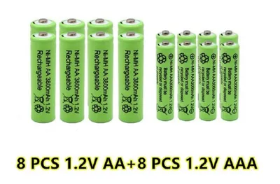 Produktbild von 4X AA Akkus 3600mAh + 4X AAA Akkus 2800mAh Wiederaufladbare Akkus Batterien 1,2V