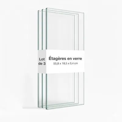 Image de Lot de 3 étagères en verre - kit d'extension pour vitrine suspendue