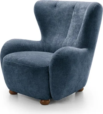 Immagine prodotto di FURNLUX Poltrona Ciro Blu e Marrone 88cm / Colore principale: Blu / Dimensioni: 88 x 91 x 100 cm