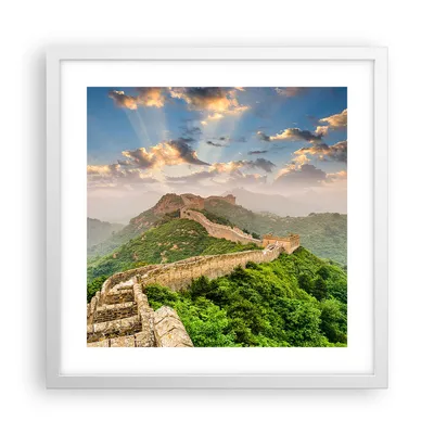 Produktbild von Gerahmtes Poster - Weißer Rahmen - Wand Berg asiatisch china - 40x40 cm - Wand Bild - Wanddeko - Wandbilder - Kunstposter - Wandposter - Bilderrahmen - Bilder - Kunstdruck - Wandbild - P2WAC40x40-3069