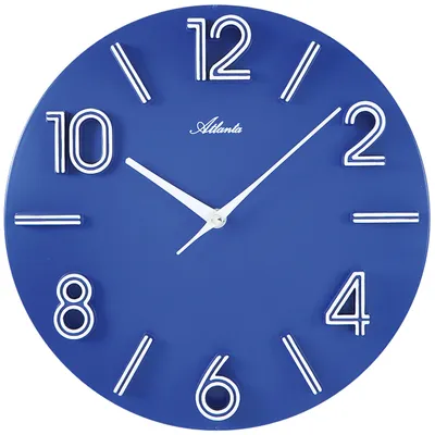 Produktbild von Atlanta 4397/5 Wanduhr Quarz analog blau rund