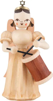 Produktbild von Faltenlangrockengel mit Langtrommel, natur (6,6cm) von Blank Kunsthandwerk