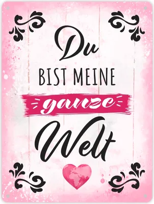 Produktbild von Du bist meine ganze Welt Metallschild XL in 21x28 cm mit Spruch