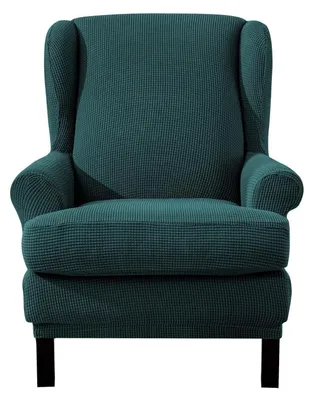 Produktbild von Ohrensesselbezug 2-teilig Jacquard Olivgrün 85% Polyester 15% Elasthan