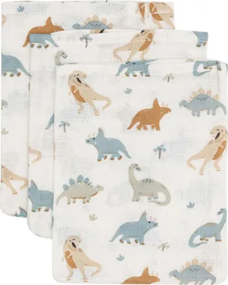 Immagine prodotto di Jollein Roarsome flanella - confezione da 3 - 15 x 20 cm - Guanto idrofilo per il lavaggio