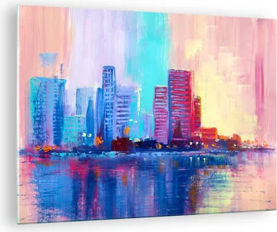 Produktbild von Bilder auf glas - Stadt Haus Straße - 70x50cm - Glasbilder - Wandbilder - Kunstdruck - zum Aufhängen bereit - Wanddekoration aus Glas - Glas Bilder - Wandbild auf Glas - Einteilig - GAA70x50-4023