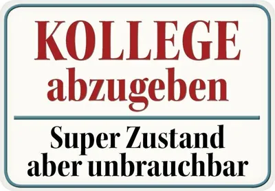 Produktbild von Kulthänger Blechschild Kollege abzugeben, KH 142