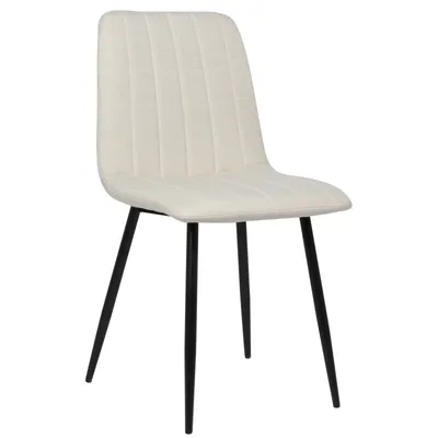 Produktbild von CLP Esszimmerstuhl gepolstert Dijon, mit Ziernähten & Bodenschonern creme Material Stoff