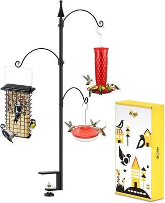 Immagine prodotto di Casetta per uccelli in metallo per terrazza/balcone, 65 cm, da appendere, per uccelli selvatici
