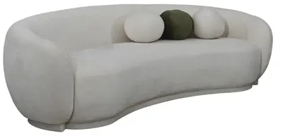 Produktbild von Modern Stoffsofa Dreisitzer Couch Sofa 3 Sitzer Weiß Stoff Polstersofa
