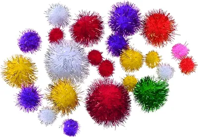 Produktbild von KNORR PRANDELL Pompons Ø 10 - 25 mm Glitter bunt sortiert iert