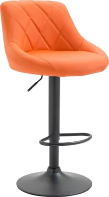 Produktbild von CLP Barhocker Lazio höhenverstellbar und 360 Grad drehbar orange Gestell Farbe schwarz
