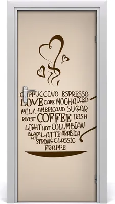 Produktbild von Tulup Türaufkleber 85x205 cm Dekorative Aufkleber Selbstklebend Wasserdichte Tapete Abnehmbar Schlafzimmer Wohnzimmer Wohnkultur - Kaffeetasse