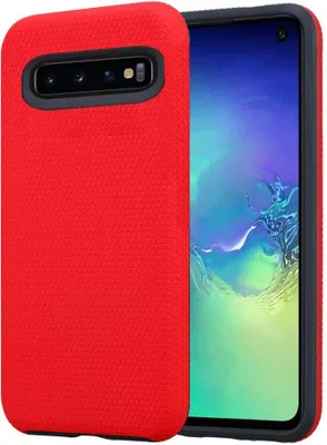 Produktbild von Cadorabo Schutzhülle für Samsung Galaxy S10 4G Hülle in Rot Outdoor Etui Hybrid Handyhülle extra Grip Anti Rutsch