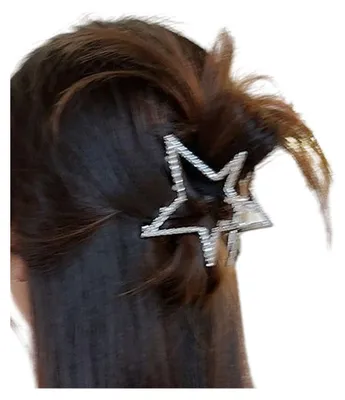 Produktbild von Haarnadel, kleine, kompakte Haarspange aus Metall, silberfarben, Schmetterlingsform, für den Hinterkopf, Haarstyling-Werkzeug, Haaraccessoires A
