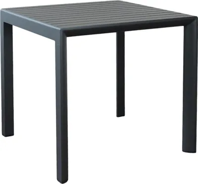 Immagine prodotto di Milani Home - tavolo da giardino quadrato, alluminio, quadrato, 4 posti, antracite, piano 38 x 28 cm