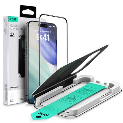 Immagine prodotto di ESR - Vetro temperato UltraFit per iPhone 16 Pro / iPhone 17 - nero
