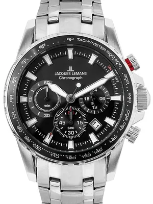 Productafbeelding van Jacques Lemans Chronograaf, Liverpool, stalen kast, zwarte wijzerplaat
