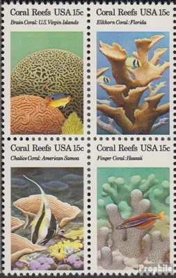 Produktbild von Briefmarken USA 1980 Mi 1434-1437 Viererblock (kompl.Ausg.) postfrisch Korallen