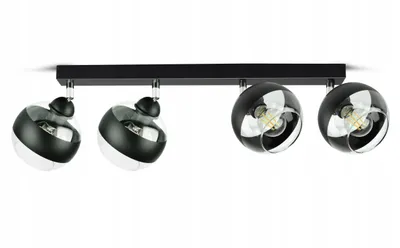 Zdjęcie produktu dla Lampa Wisząca Sufitowa Żyrandol Czarna Szklane Kule Black Belt BG4 LED E27