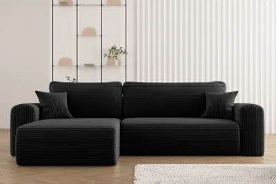 Zdjęcie produktu dla Sofa w kształcie L CAPRI narożnik, tkanina Poso, wiele kolorów Czarny Lewostronny