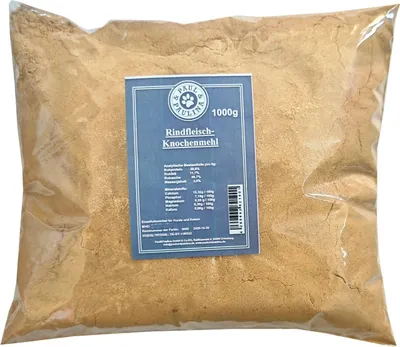 Produktbild von Paul & Paulina Rindfleischknochenmehl 1kg Knochenmehl vom Rind für Hunde und Katzen