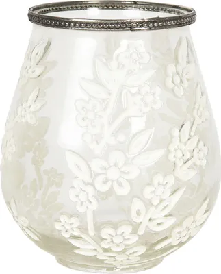 Produktbild von Windlicht Sakura - klar/weiß - Glas/Metall - 15,5x18,5 cm