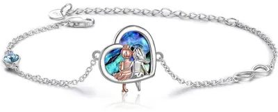 Produktbild von Schwester Herz Armband 925 Sterling Silber mit Kristall, 23,5 cm