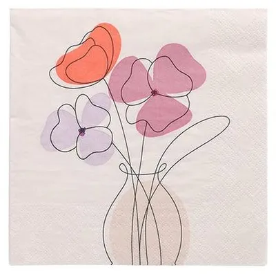 Produktbild von Servietten, 3-lagig 1/4-Falz 33 cm x 33 cm "Vase of Flowers"