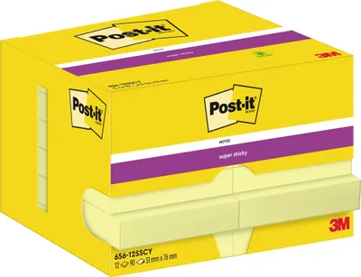 Immagine prodotto di Post-it® SuperSticky 656-12SSCY Blocco note Super Sticky - 48 x 73 mm, giallo, 12x 90 fogli cartoncino