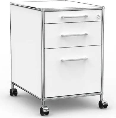 Produktbild von VERSEE Rollcontainer 60 cm mit Hängeregistratur – Holz Weiß – Bürocontainer