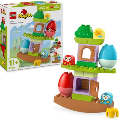 Obrázek produktu pro LEGO DUPLO Můj první balancující strom, vzdělávací dětská hračka s domečkem na stromě a 2 figurkami ptáků, kreativní novoroční dárek pro holky a kluky, 10440