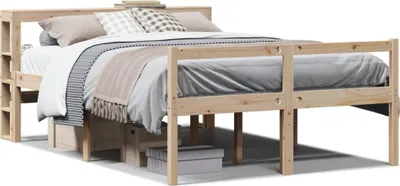 Image de Lit pour personne âgée et tête de lit 120x190cm bois pin massif