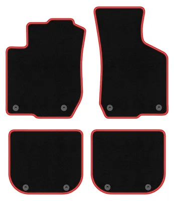 Immagine prodotto di Tappetini in moquette per Audi A3 8L 1996-2001 (hatchback) – set 4 pezzi, nero/rosso, su misura – Wielganizator CARLUX