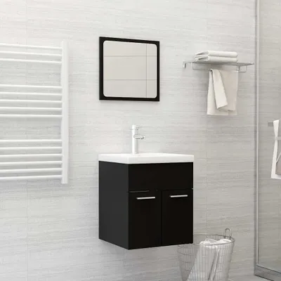 Imagen del producto de Conjunto de muebles de baño de dos piezas con espejo y armario