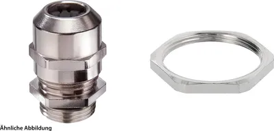 Produktbild von WISKA Verschraubung mit Gegenmutter PG29x1,588 inkl. O-Ring Messing (CuZn) vernickelt Gewindelänge 8,0mm - 1 Stück