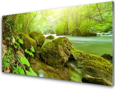 Produktbild von Acrylglasbilder 100x50 Wandbild Druck See Steine Natur