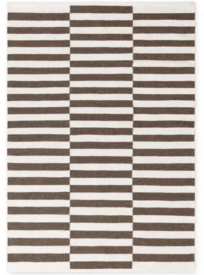 Produktbild von Hanse Home Wollteppich Vika, Handgewebt, Streifen, Natürlich, Braun Natur Weiß
