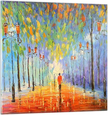 Produktbild von Bilder auf glas - Park Natur - 30x30cm - Glasbilder - Wandbilder - Bilder - Kunstdruck - zum Aufhängen bereit - Wanddekoration aus Glas - Glas Bilder - Wandbild auf Glas - Einteilig - GAC30x30-3507