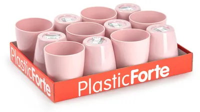 Produktbild von Plasticforte Trinkglaser - 12x - altrosa - Kunststoff - 400 ml